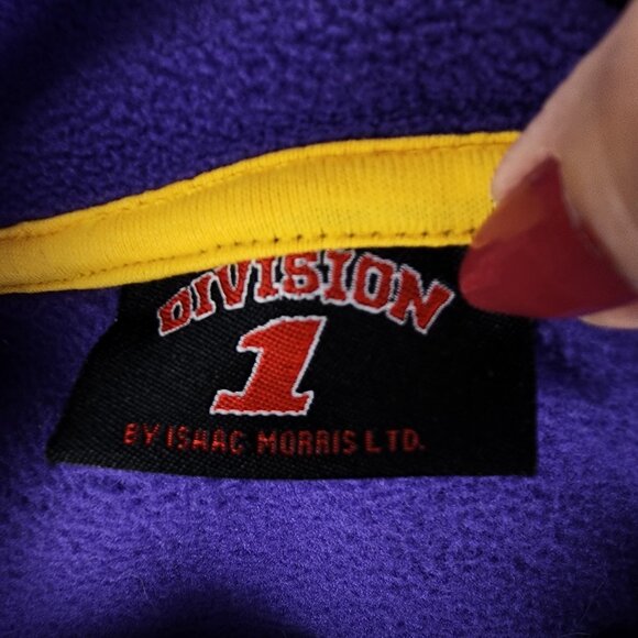 Division 1 LSU Kids Purple Yellow Polyester Front Zip Embroidered Fleece Large - Picture 5 of 6